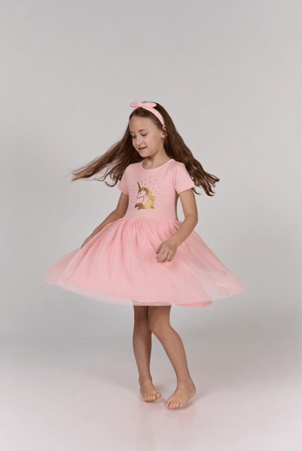 Alternative view of טול מסתובבת ורודה חד קרן שיער מוזהב