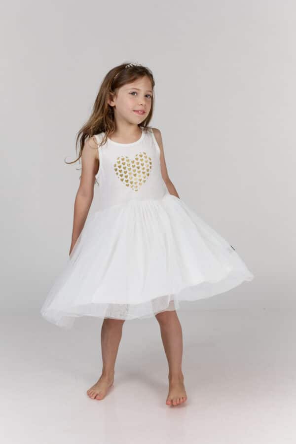 Alternative view of טול מסתובבת סליבלס לבנה עם לב נצנצים